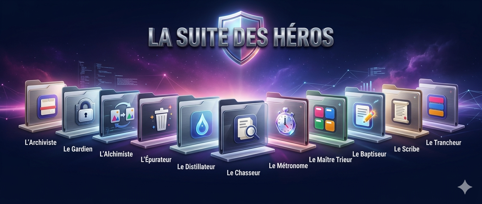 La suite des héros — les 11 outils du pack en un coup d'œil